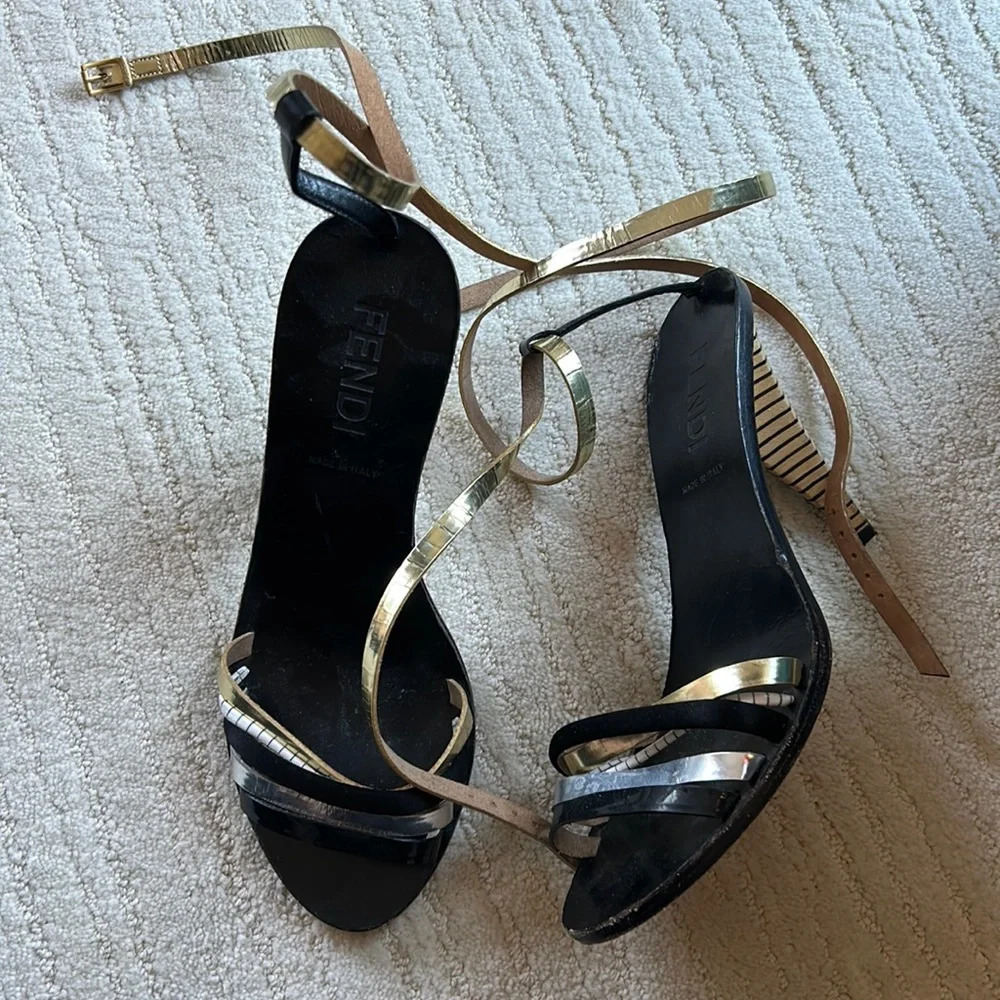 Fendi Sandalo Vern Strappy Heels View 5